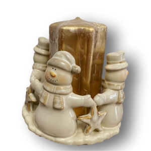 JC Penny’s heavy weight Dancing Snowmen Candle Holder